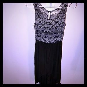 black and white hi low dress